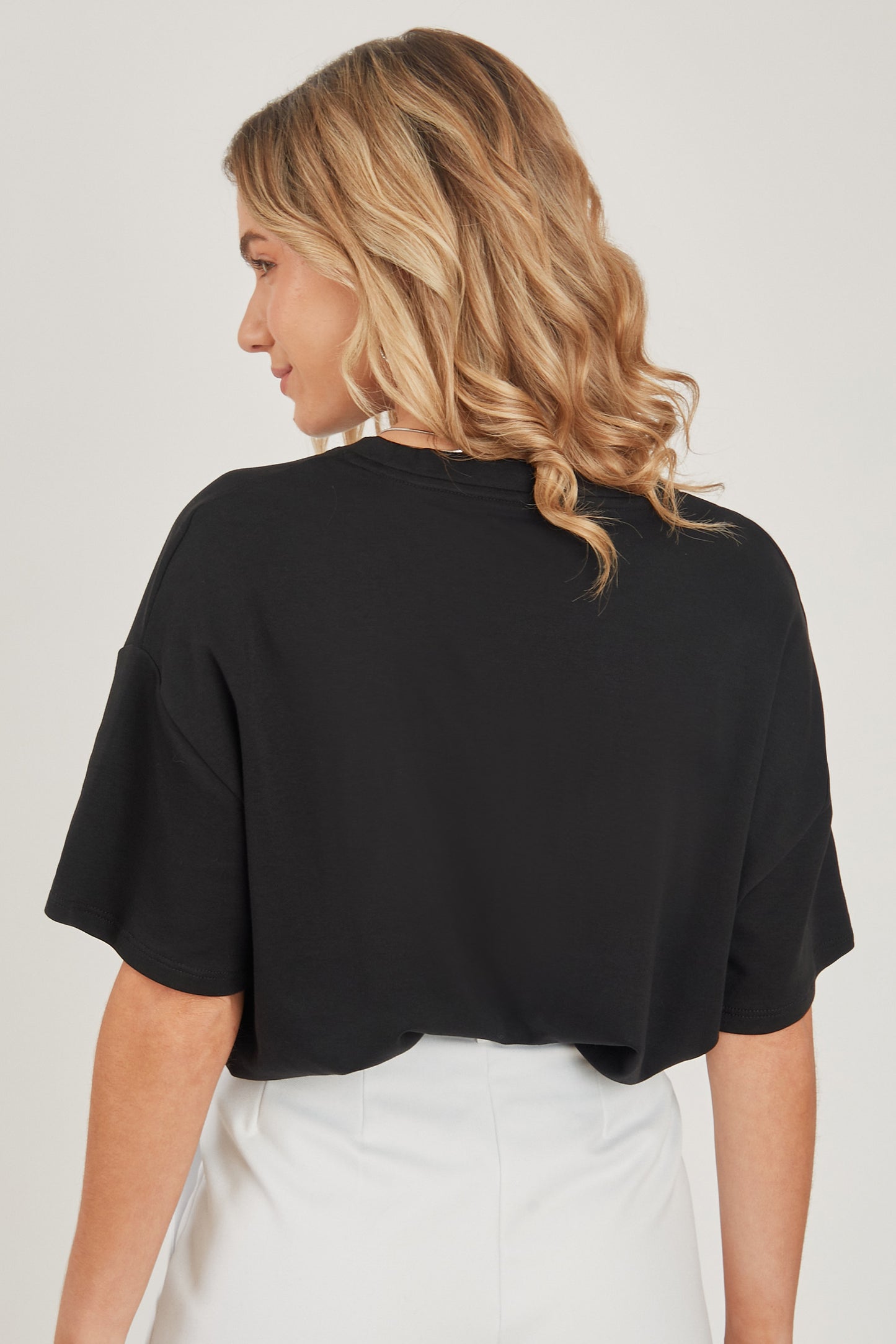Camiseta boxy - Negro