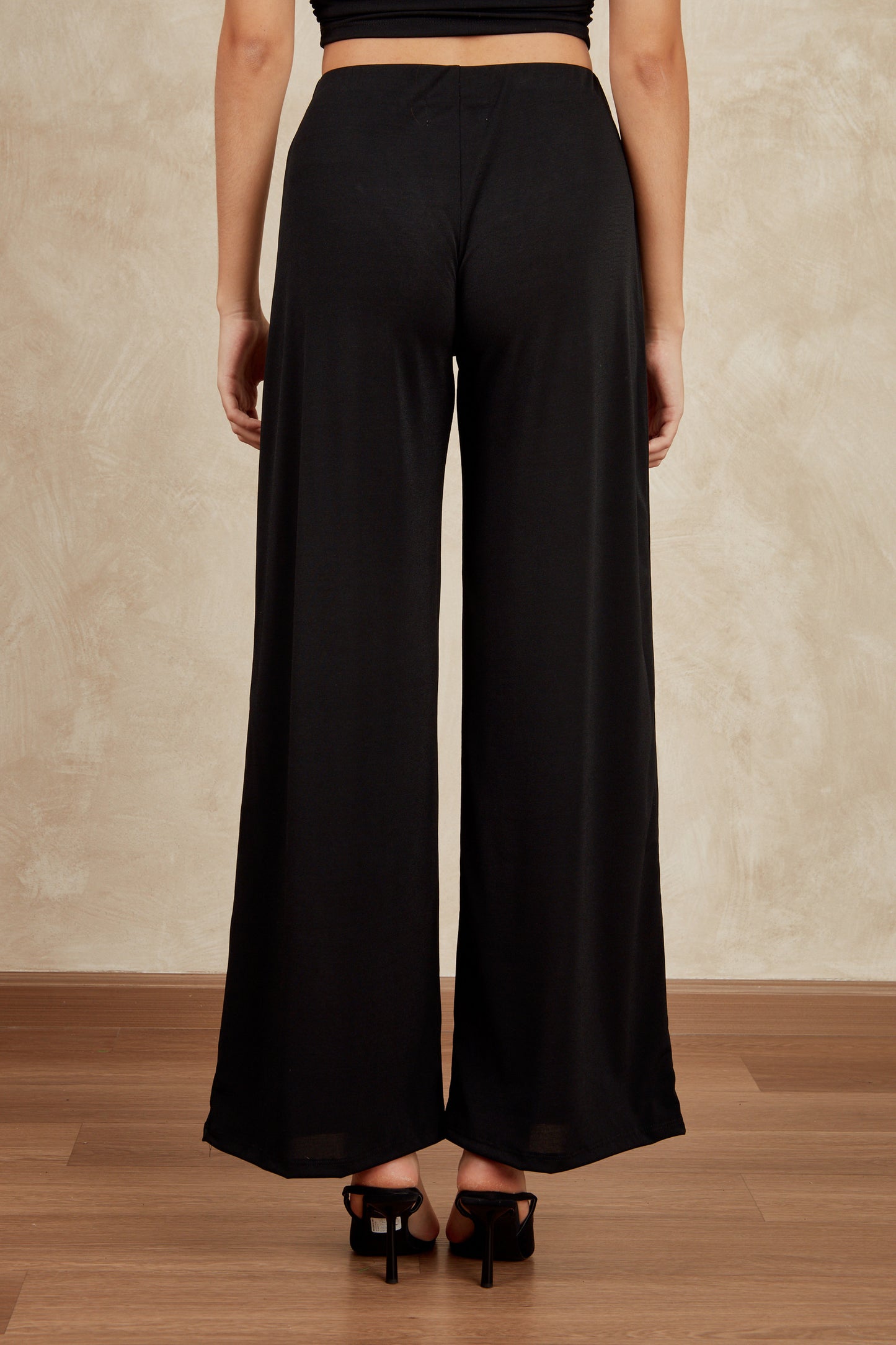 Pantalón wide leg fluido - Negro