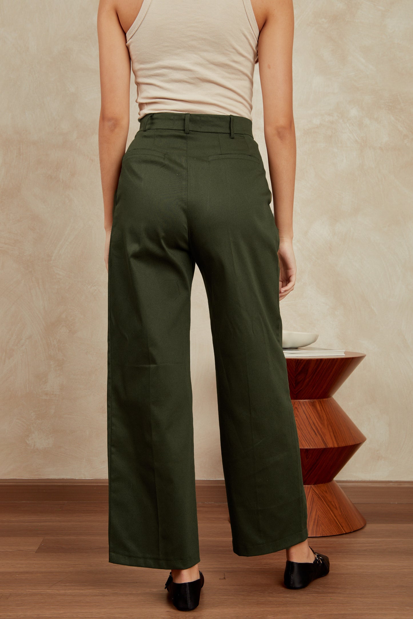 Pantalón drill wide leg - Verde