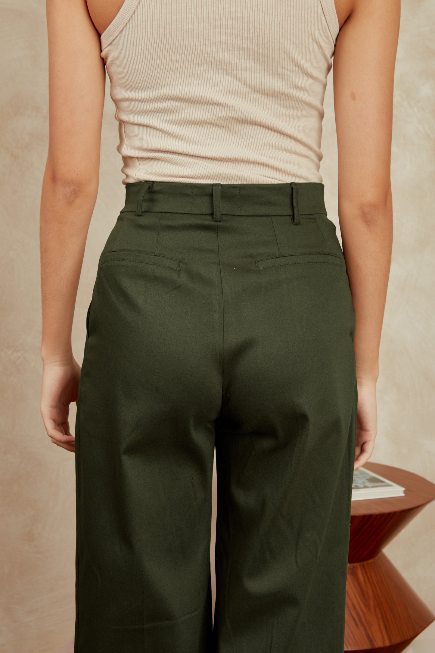 Pantalón drill wide leg - Verde