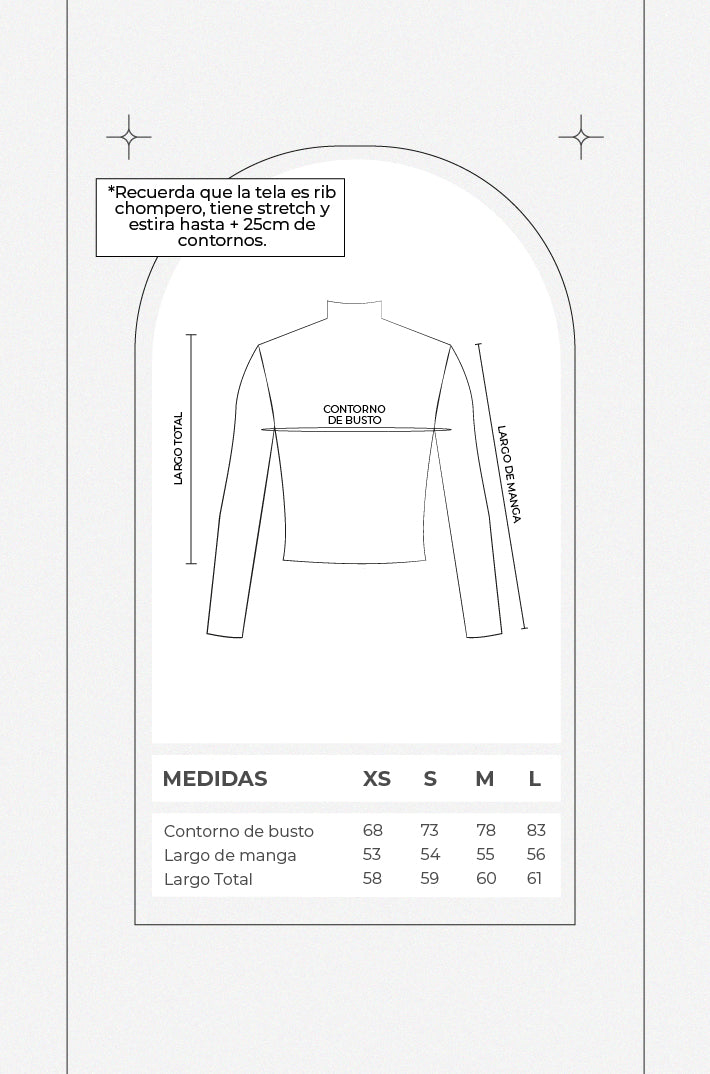 Top manga larga textura - Perla