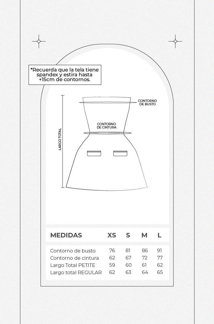 Vestido corto strapless - Perla