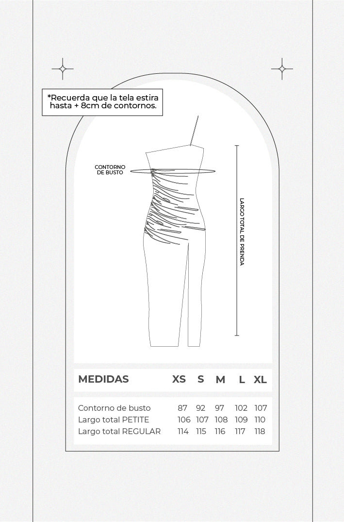 Vestido midi asimétrico fruncido - Negro