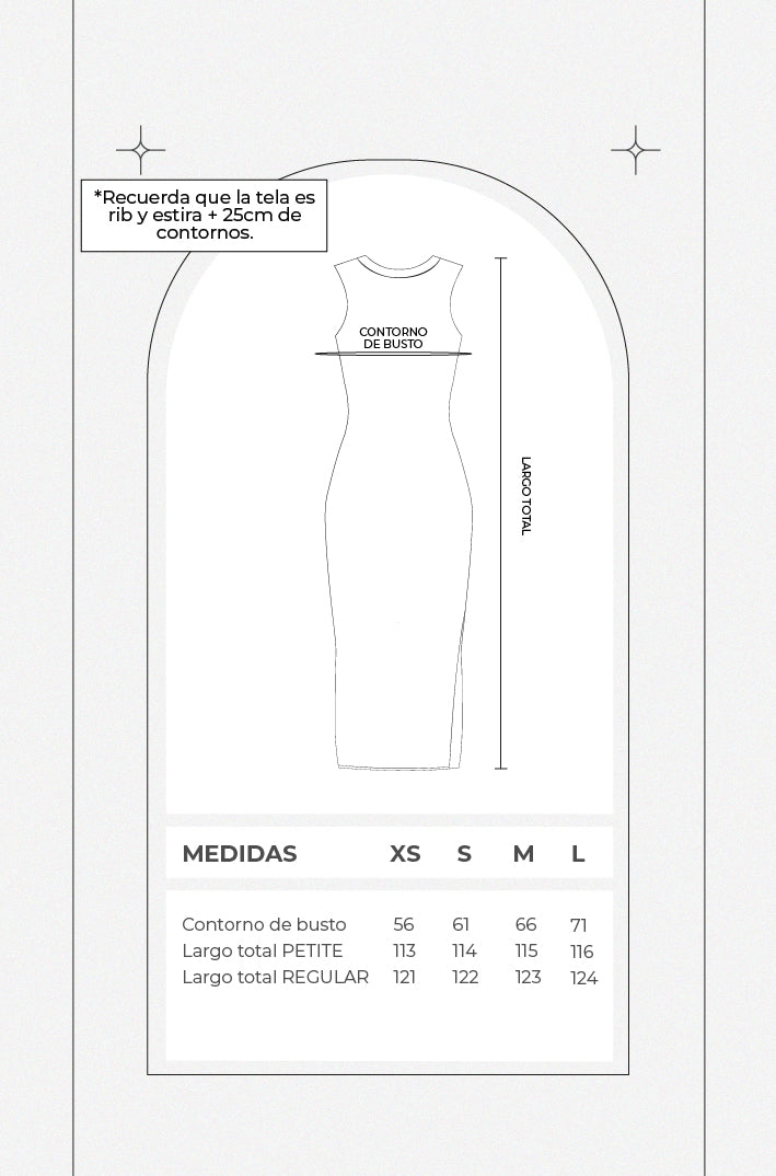 Vestido rib midi halter - Perla