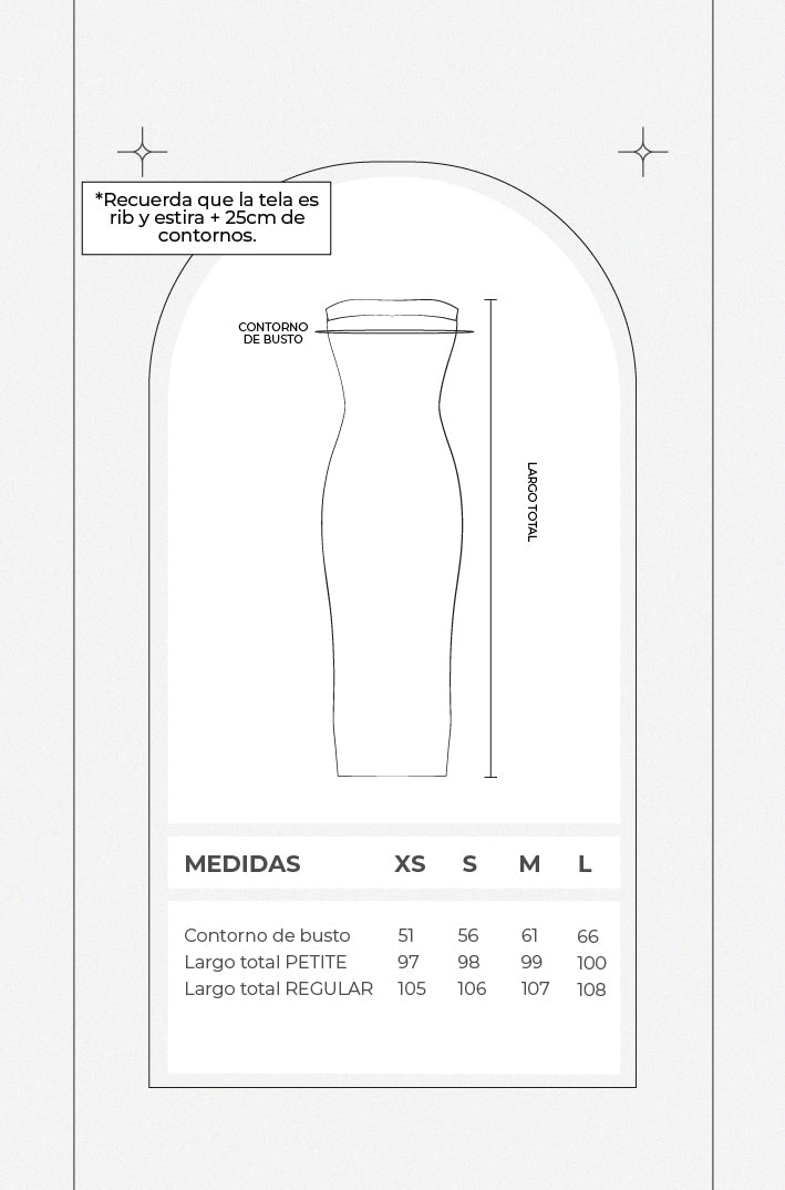 Vestido rib midi strapless - Perla