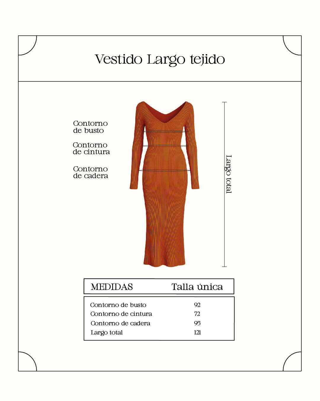 Vestido largo tejido - Ocre