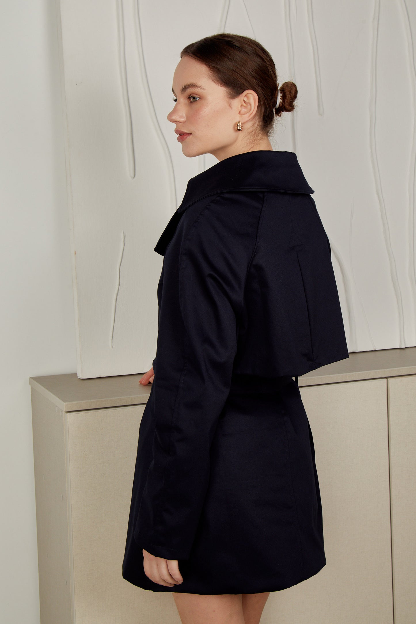 Trench coat drill corto - Azul