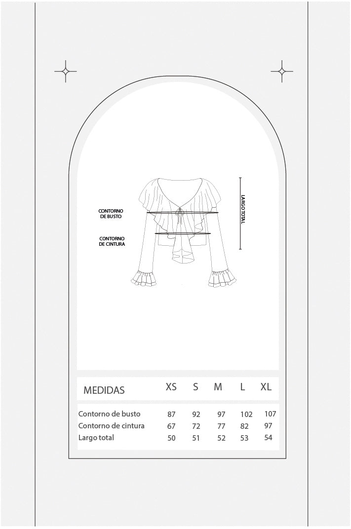 Blusa con volantes - Celeste