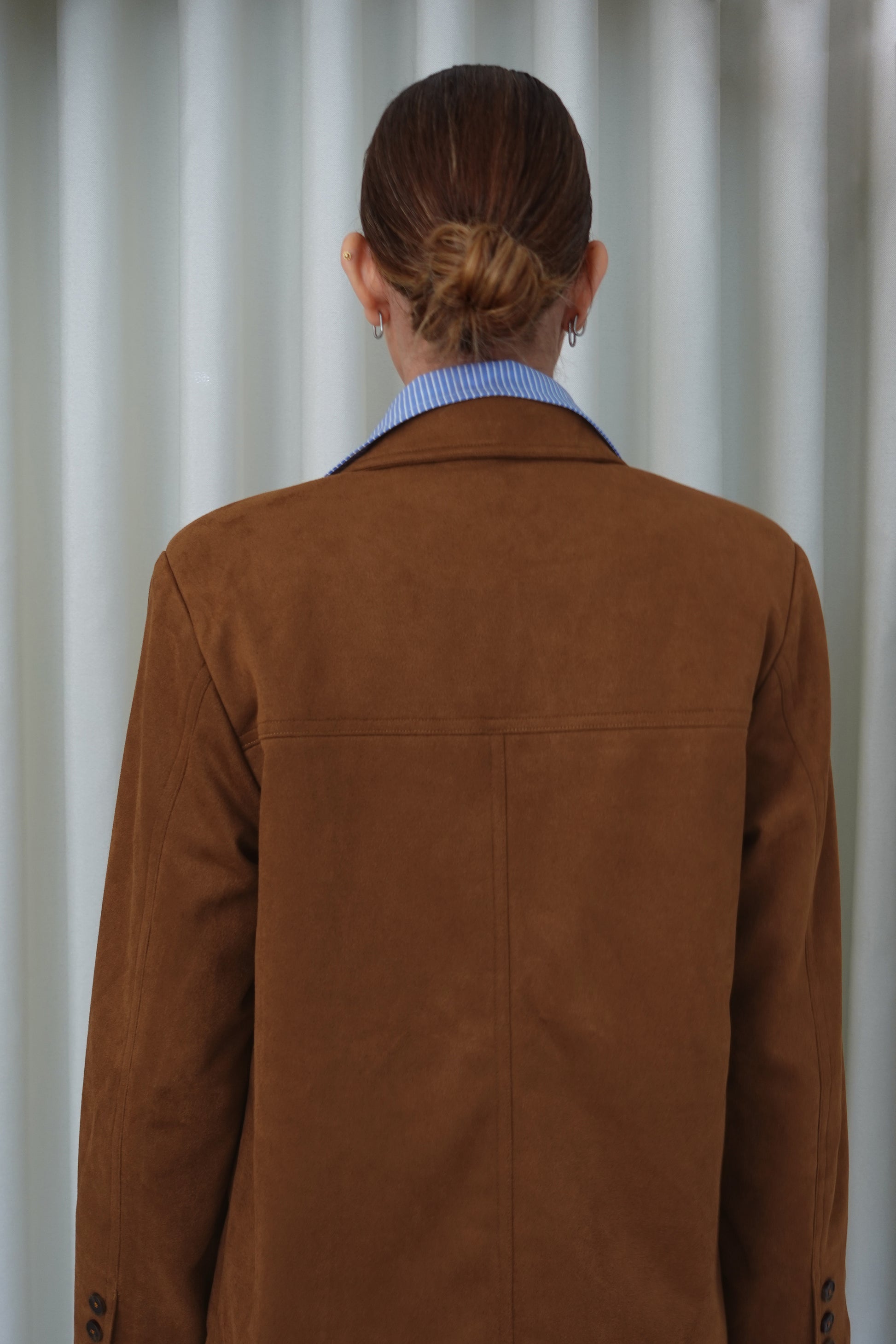 Blazer de suede - Camel