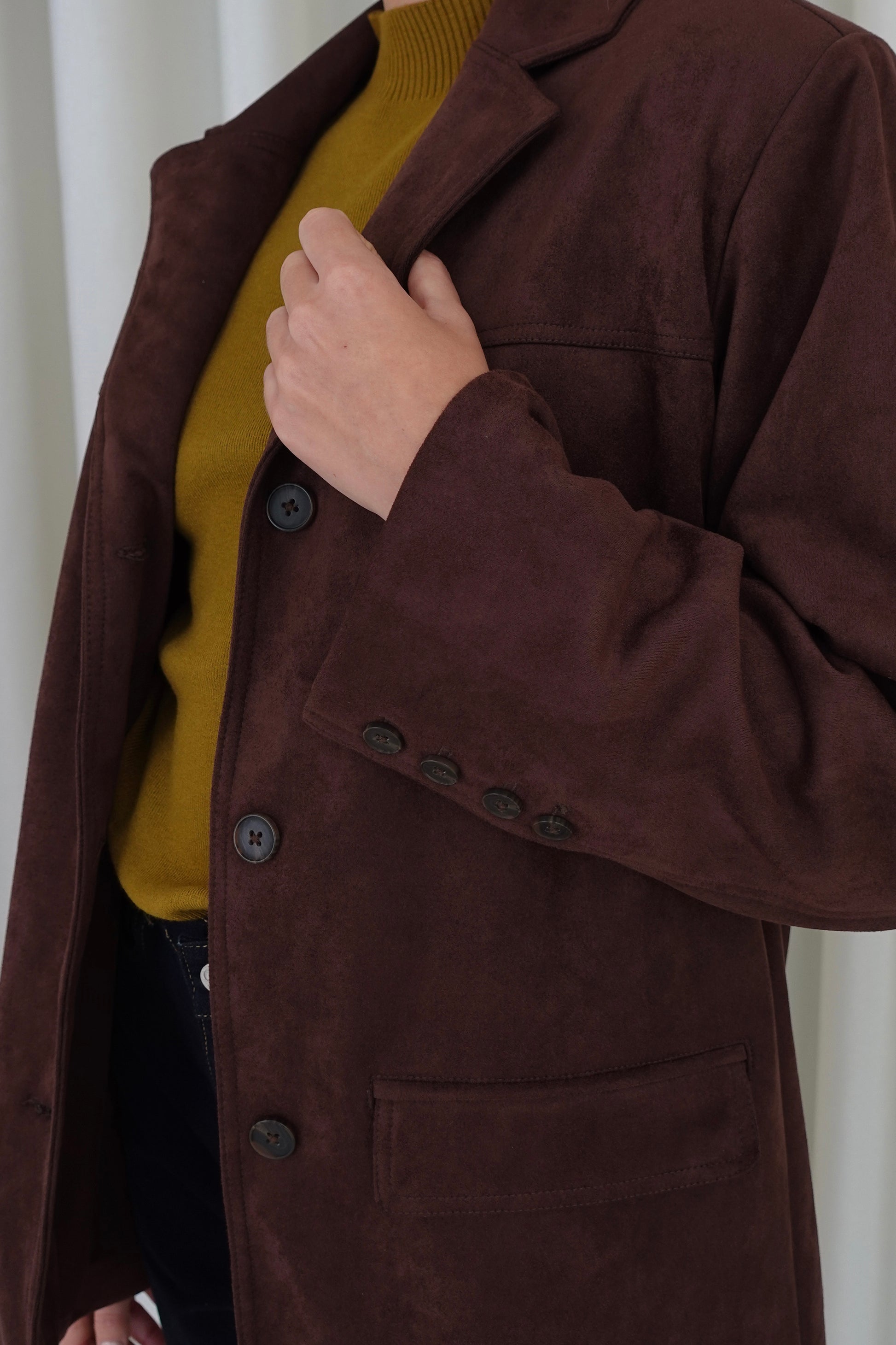 Blazer de suede - Chocolate (PRE ORDEN)