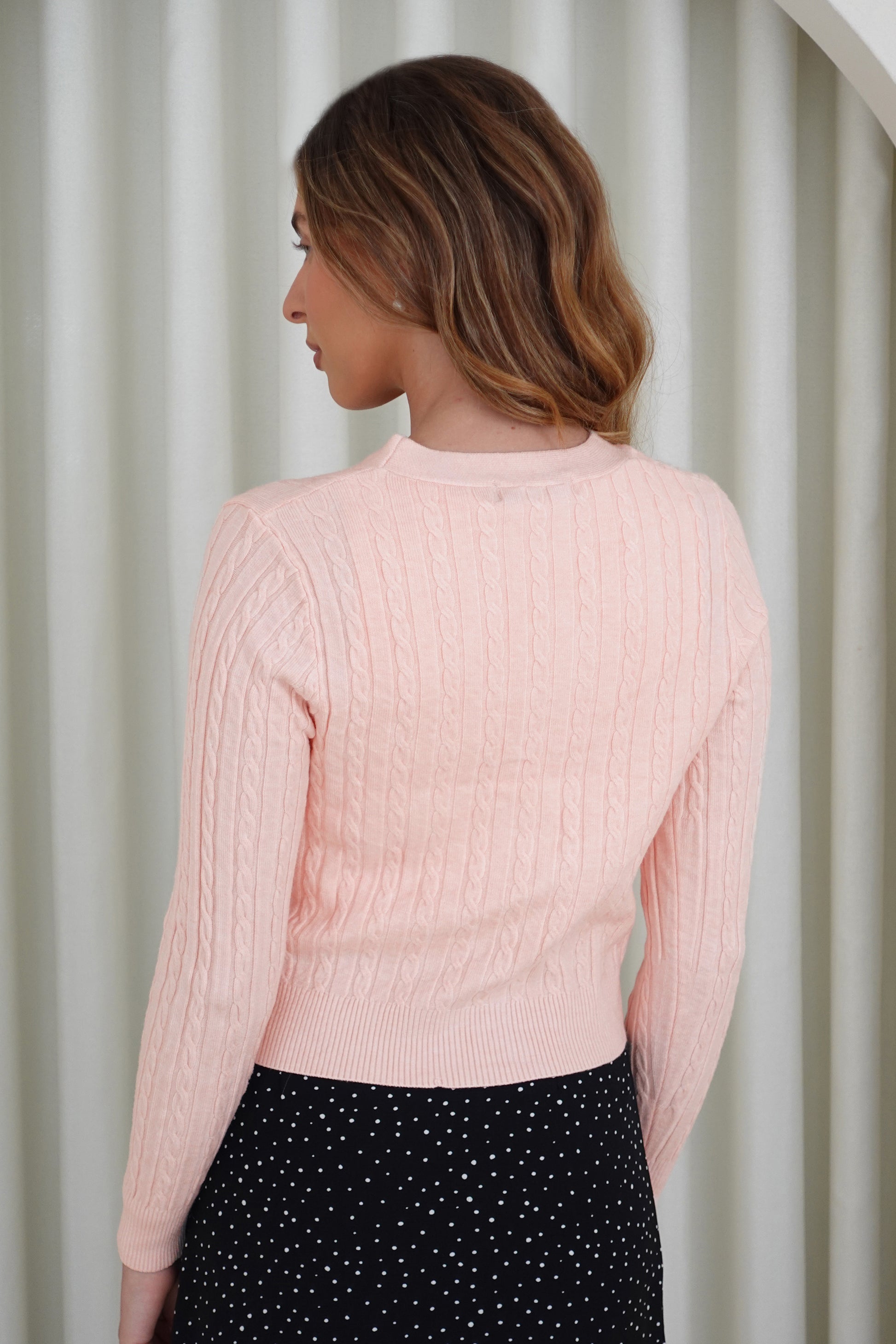 Cárdigan escote V - Rosa