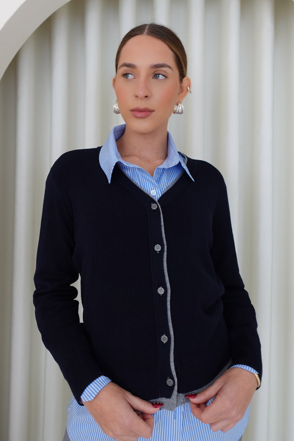 Cárdigan escote V - Azul