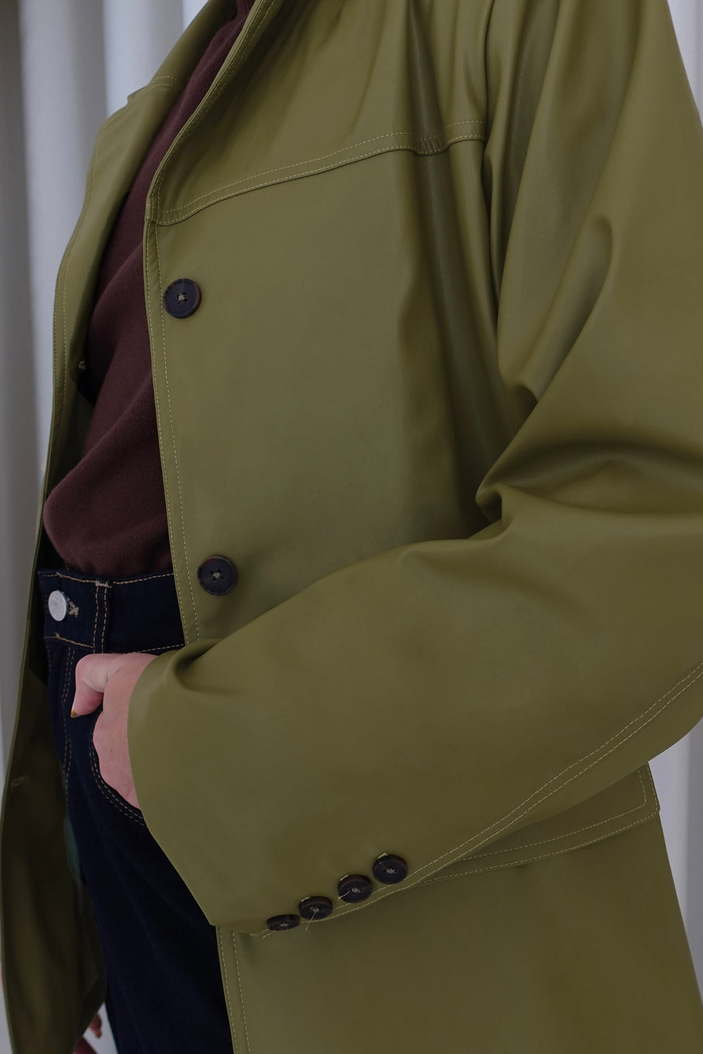 Blazer sastre cuerina - Verde olivo