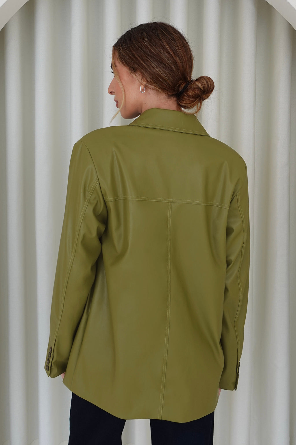 Blazer sastre cuerina - Verde olivo