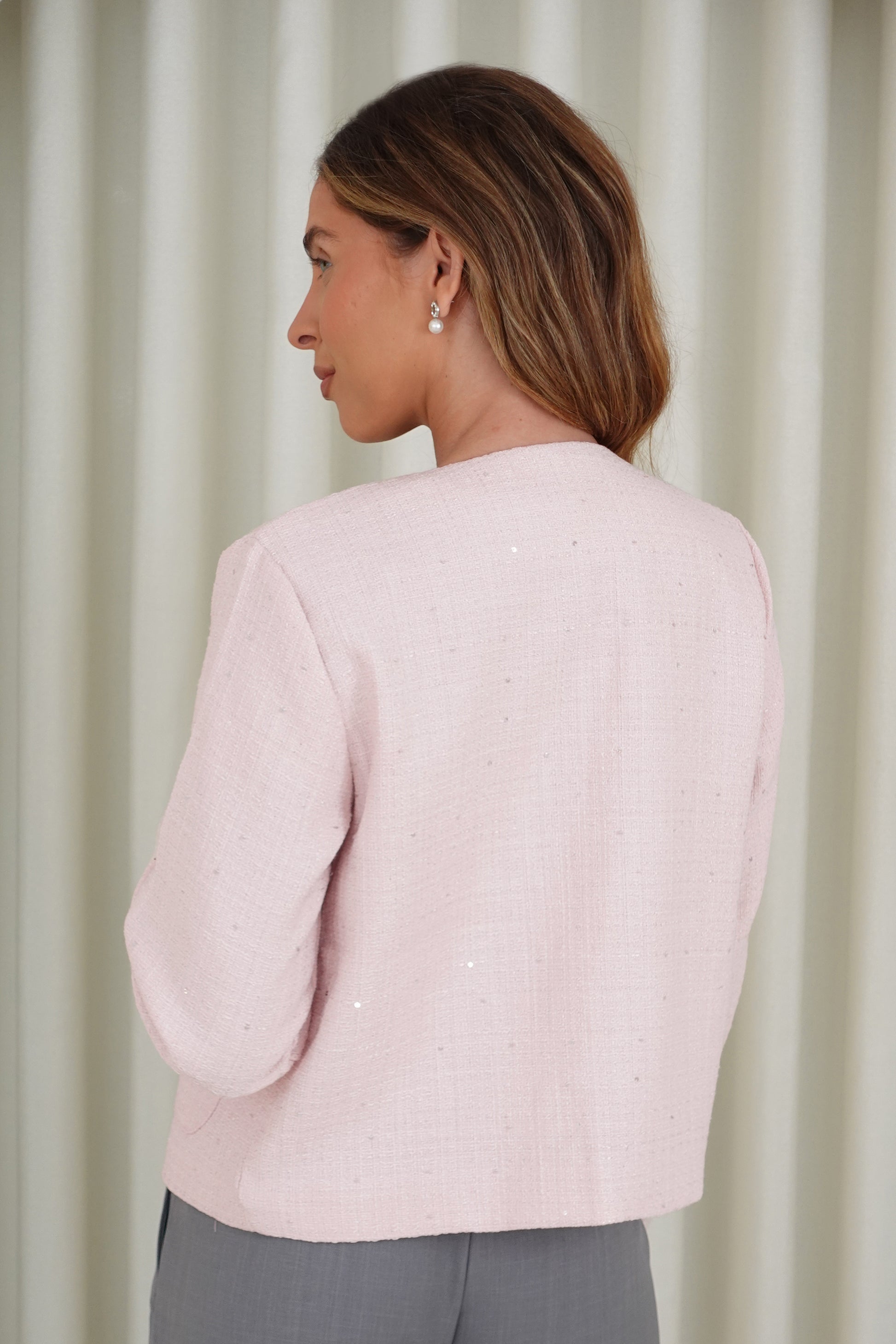 Blazer corto tweed - Rosa
