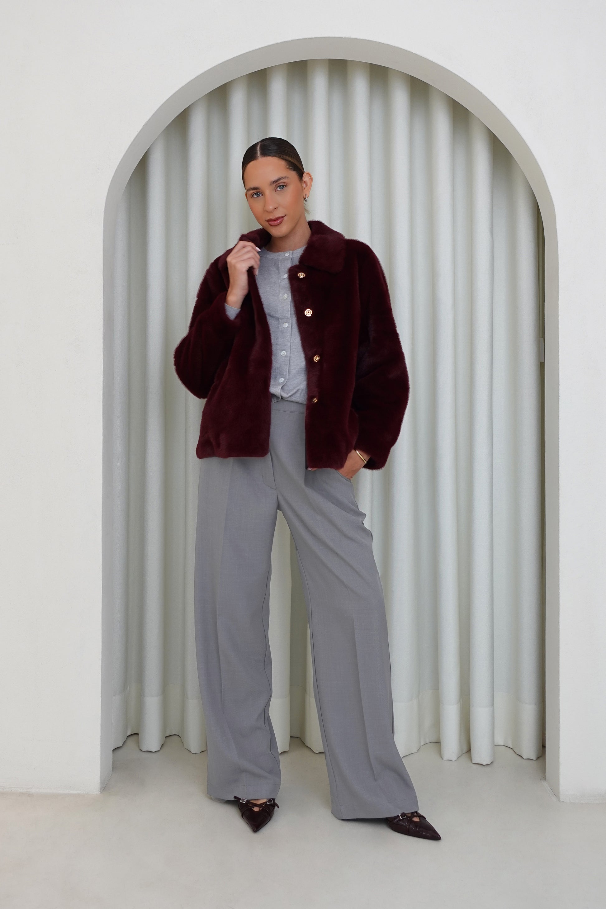 Pantalón sastre recto - Gris