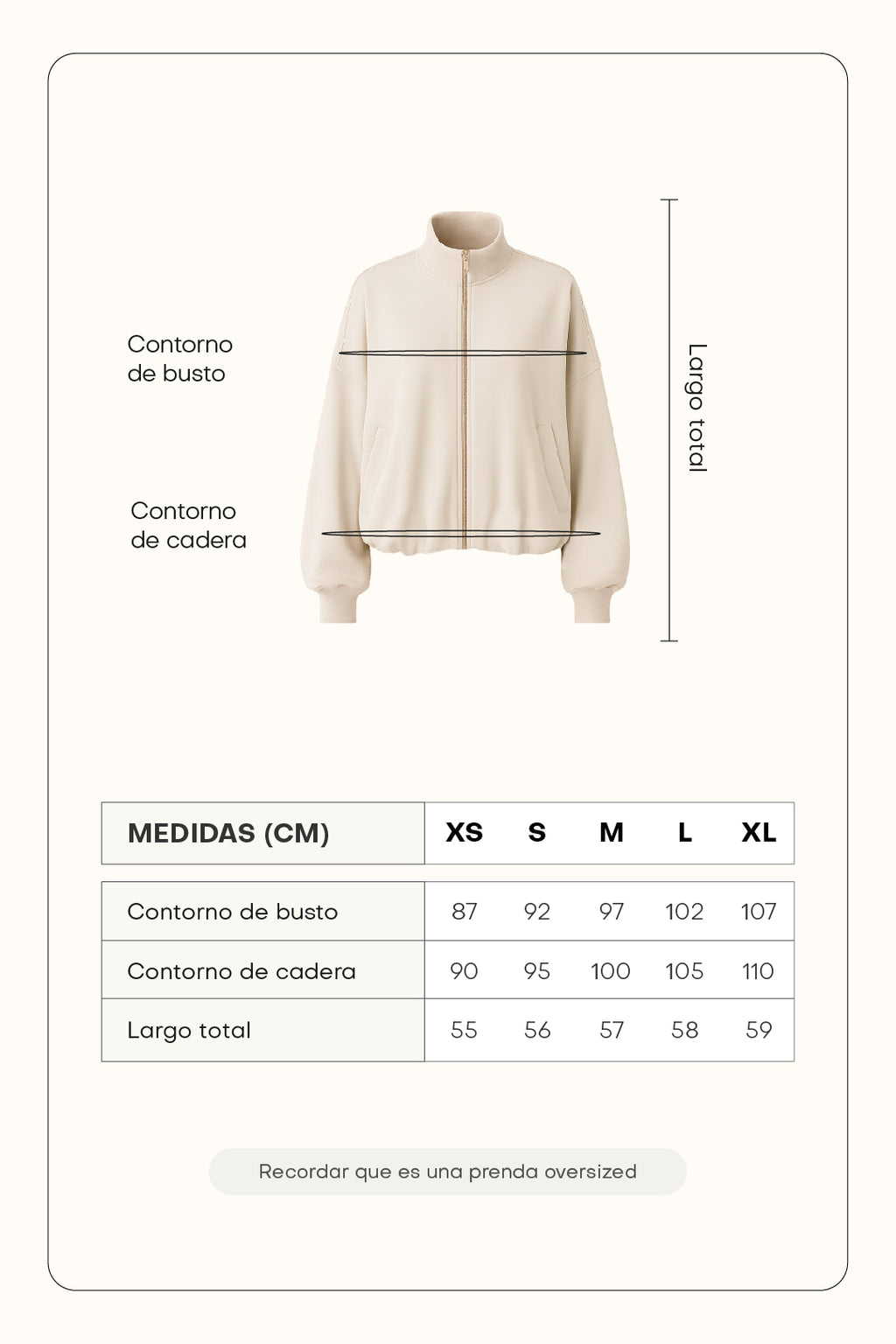 Chaqueta bomber soft - Beige