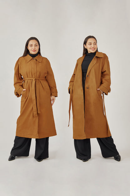 Trench coat largo drill - Camell