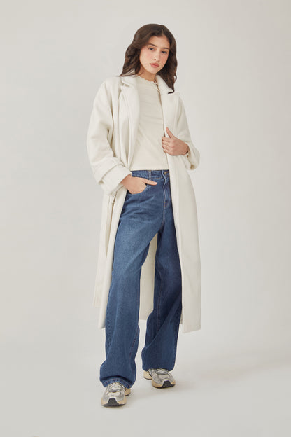 Abrigo largo oversized - Perla