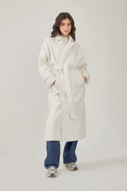 Abrigo largo oversized - Perla