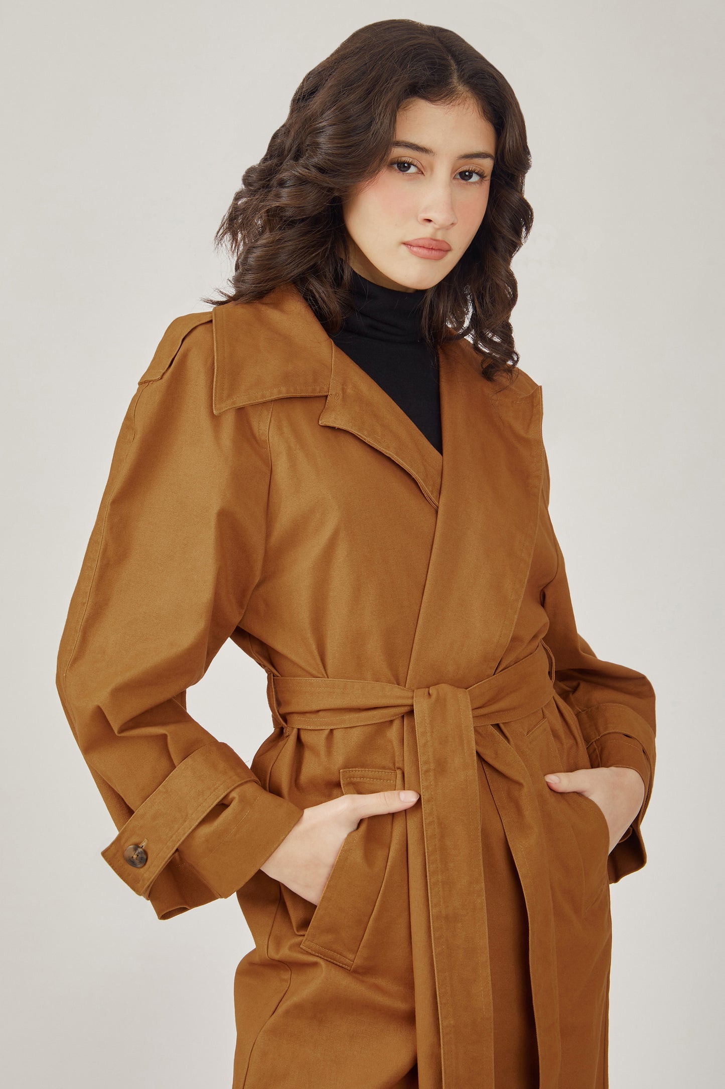 Trench coat largo drill - Camell