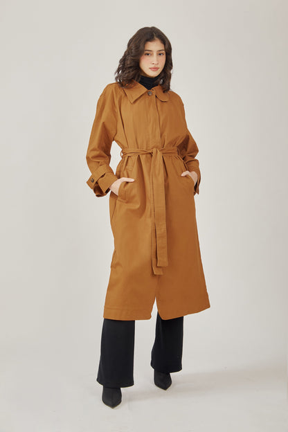 Trench coat largo drill - Camell