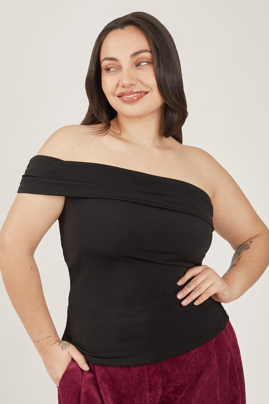 Top one off shoulder - Negro