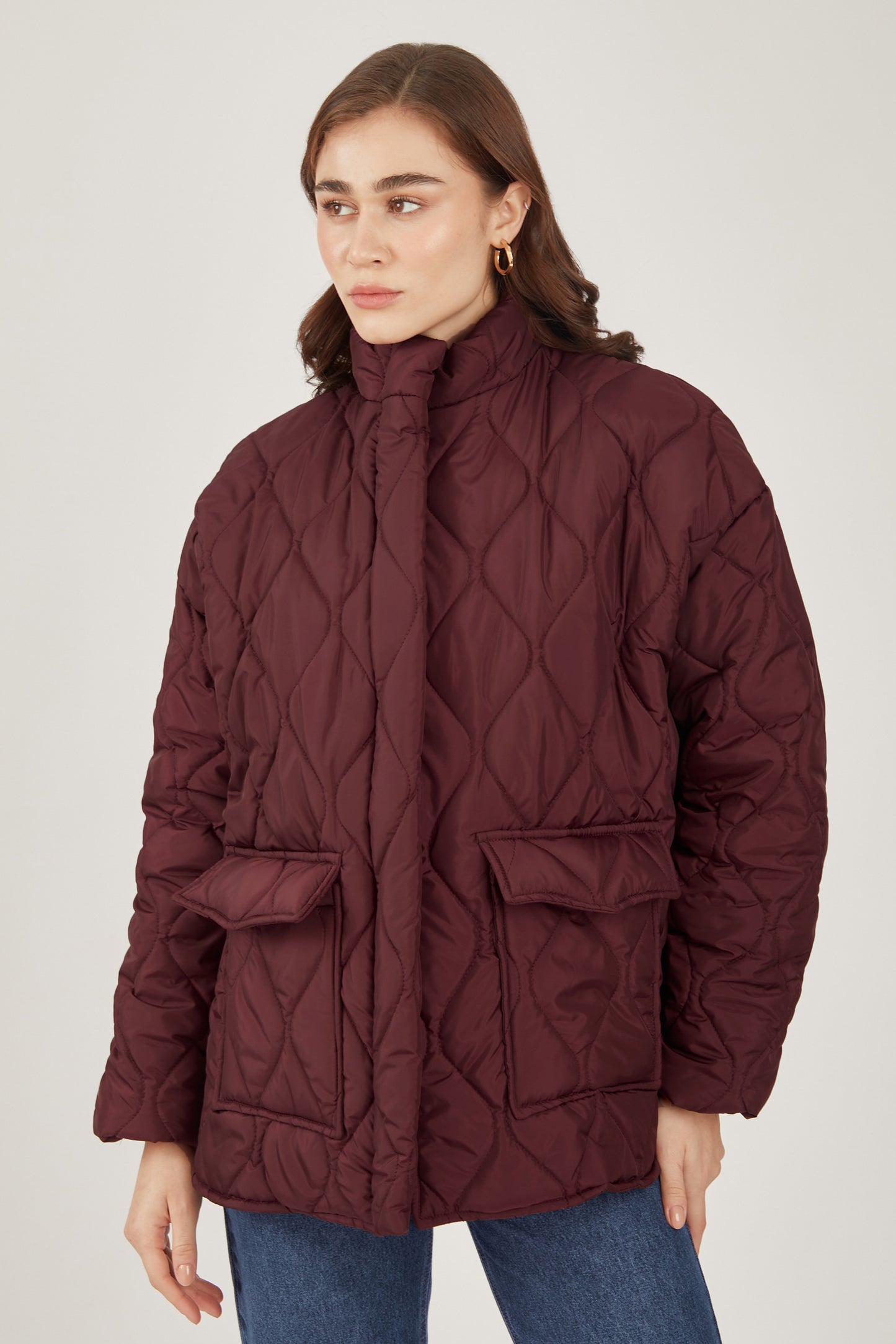 Casaca puffer wave - Borgoña