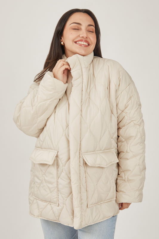 Casaca puffer wave - Ivory