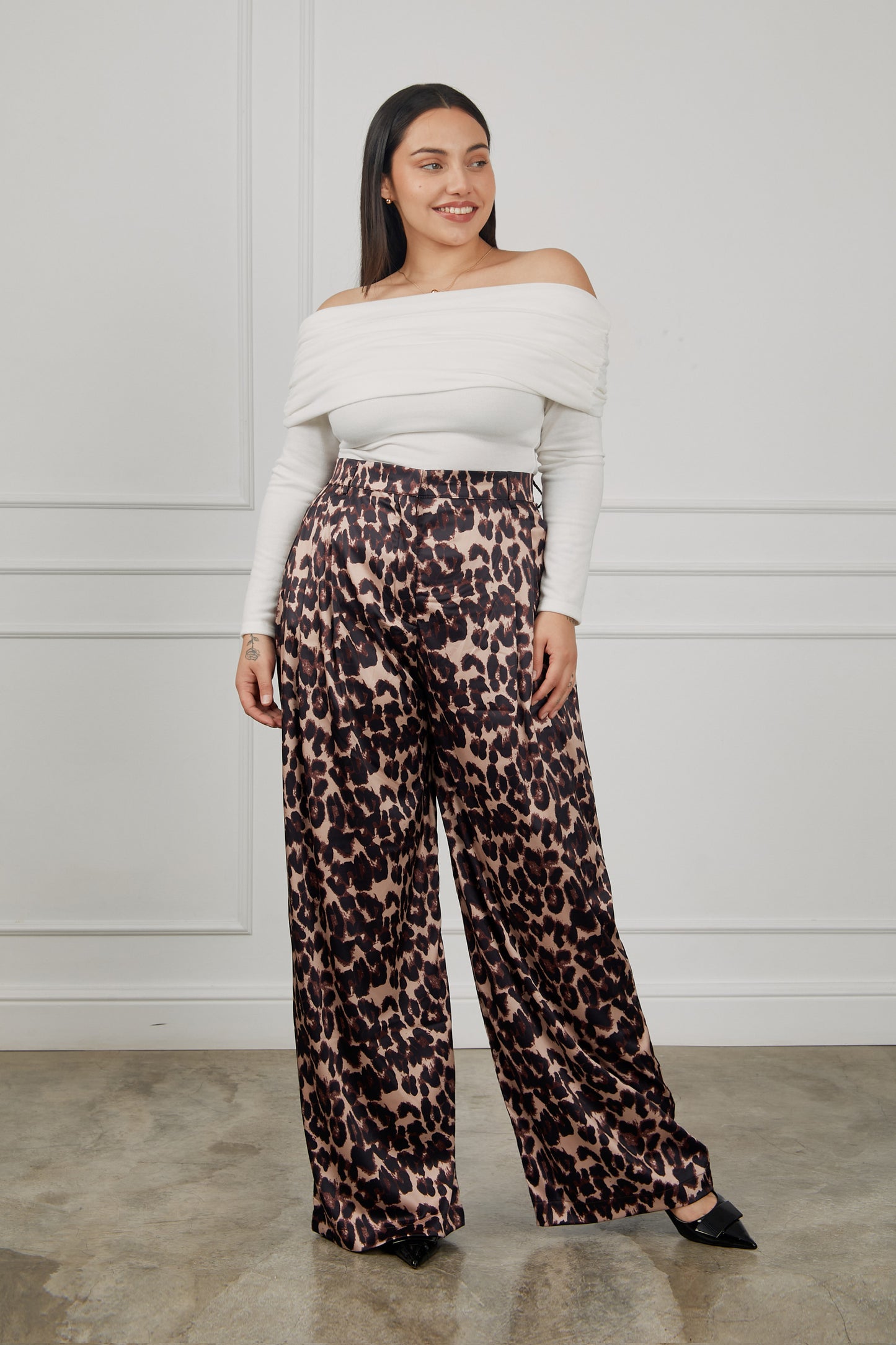 Pantalón seda animal print