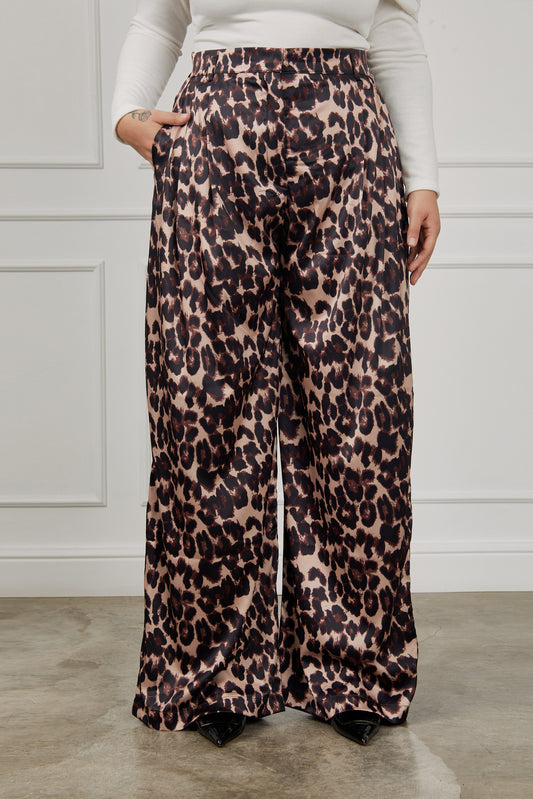 Pantalón seda animal print