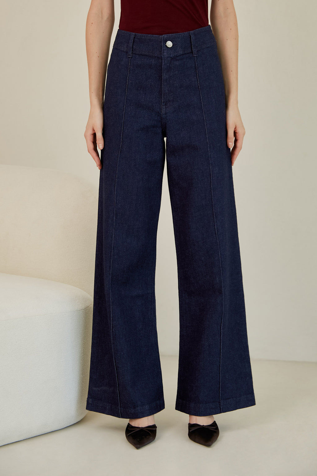Pantalón sastre denim - Azul oscuro