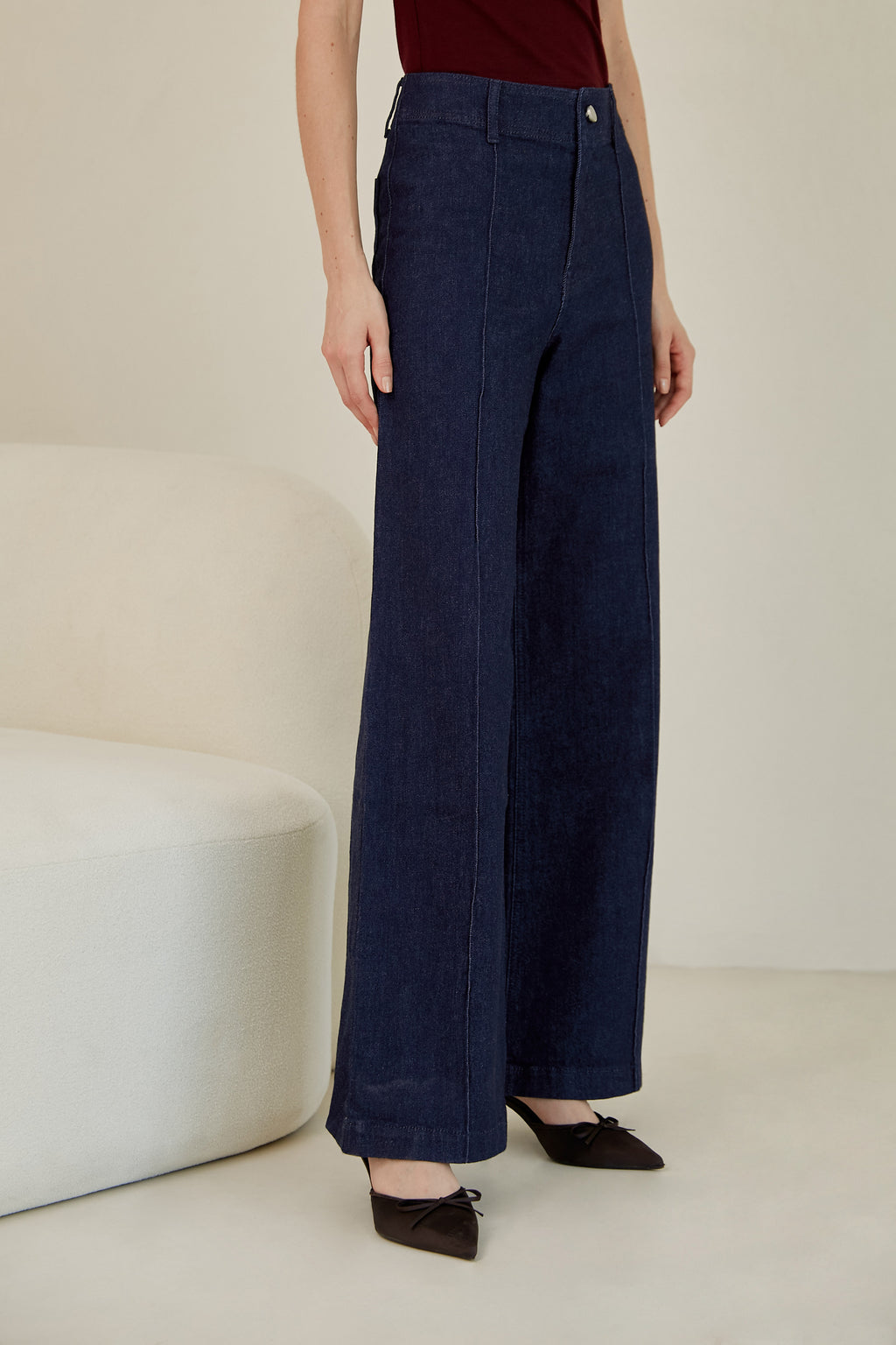 Pantalón sastre denim - Azul oscuro