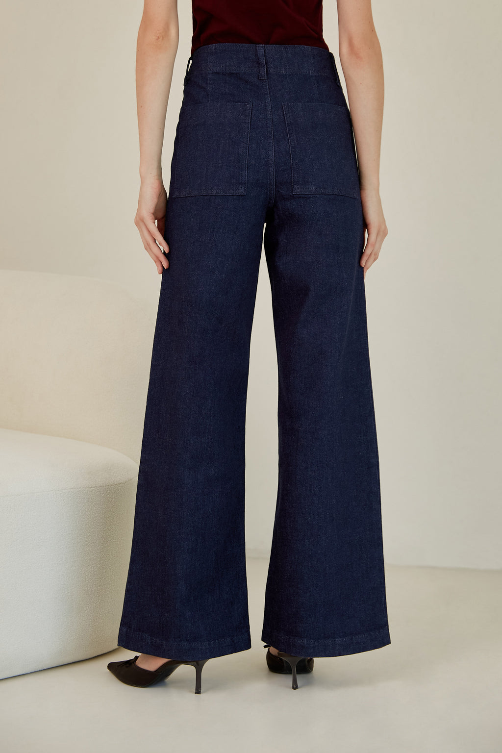 Pantalón sastre denim - Azul oscuro