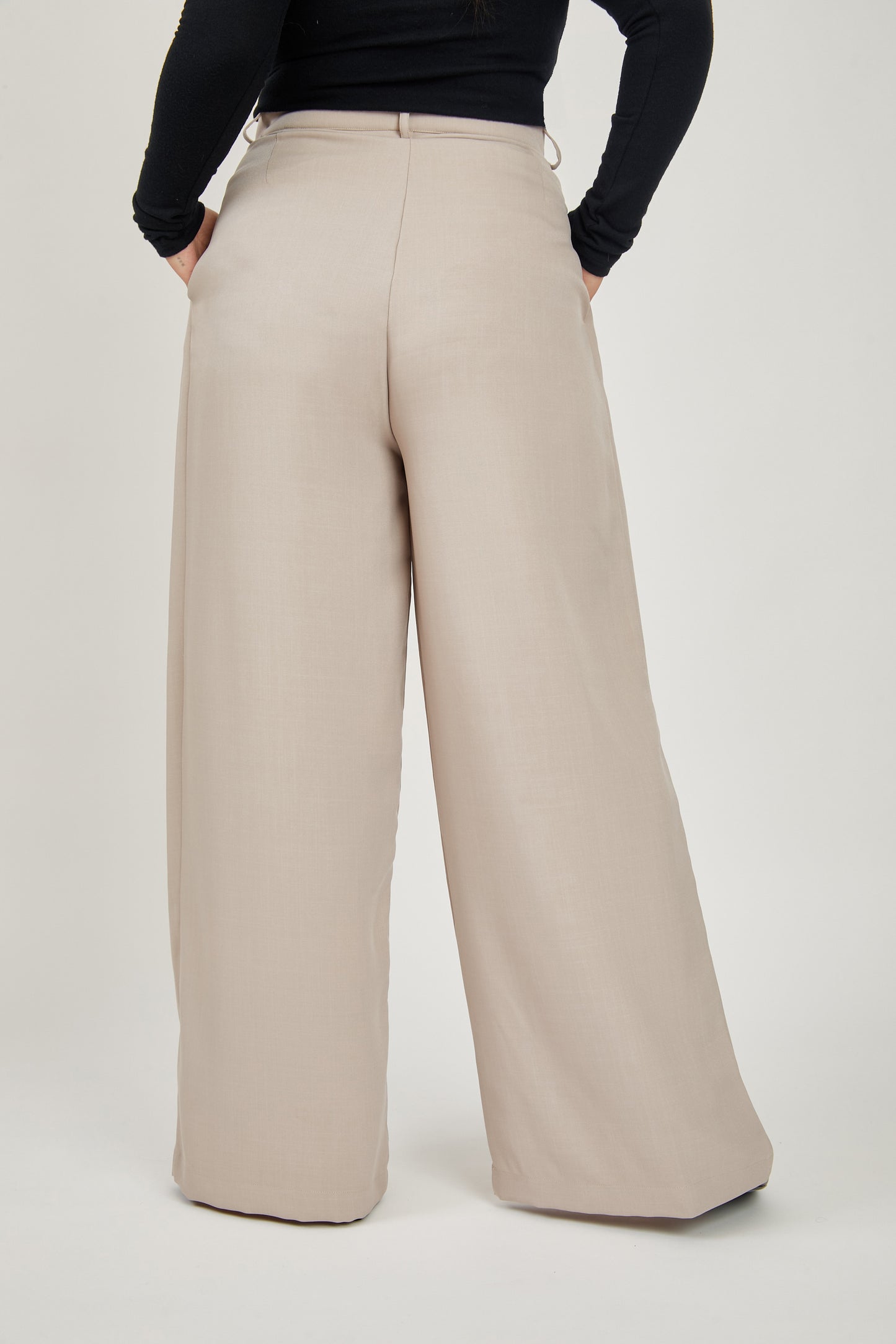 Pantalón sastre doble pinza - Beige