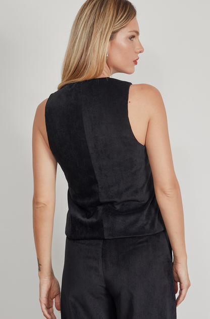 Chaleco sastre corduroy - Negro