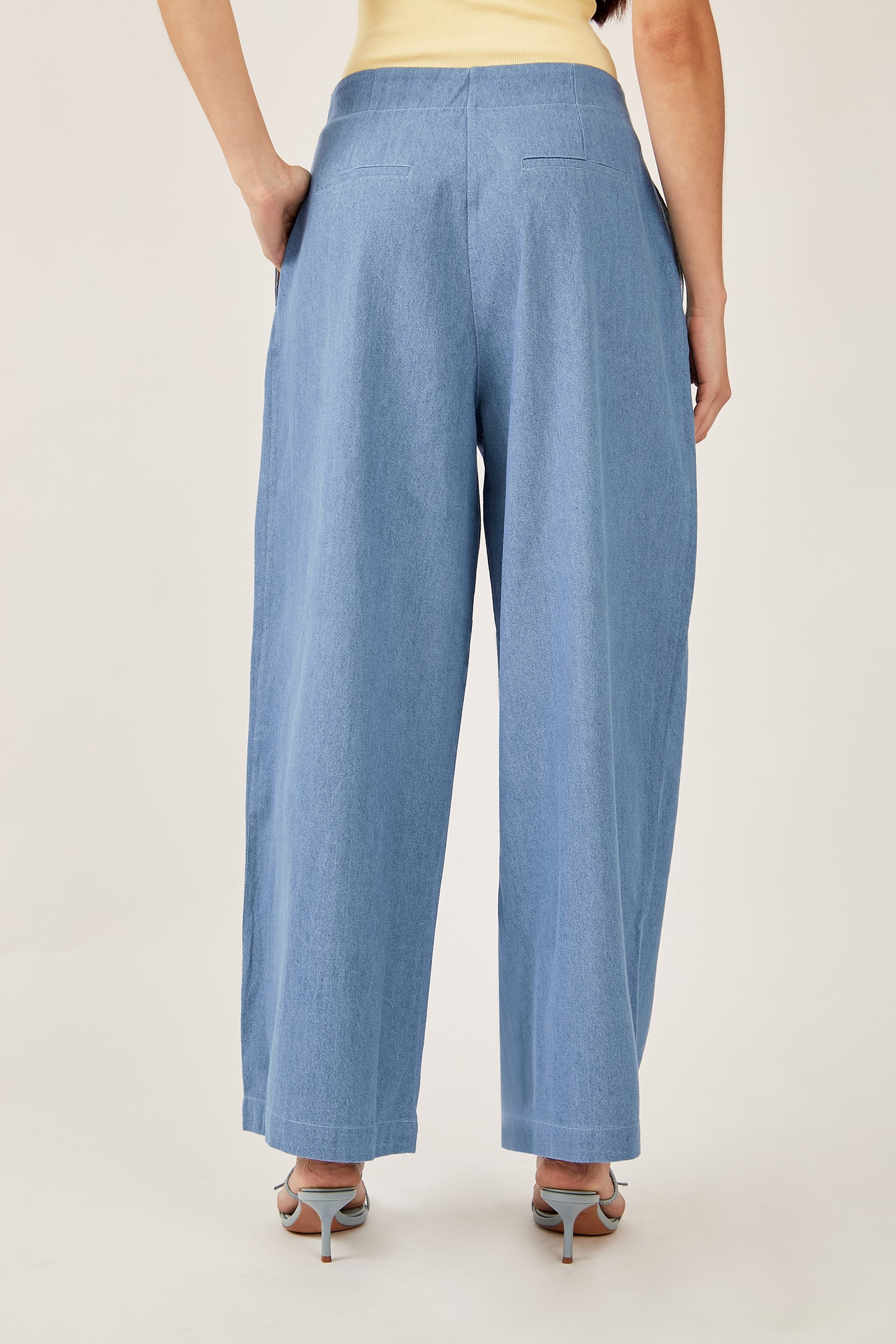 Pantalón sastre denim - Celeste