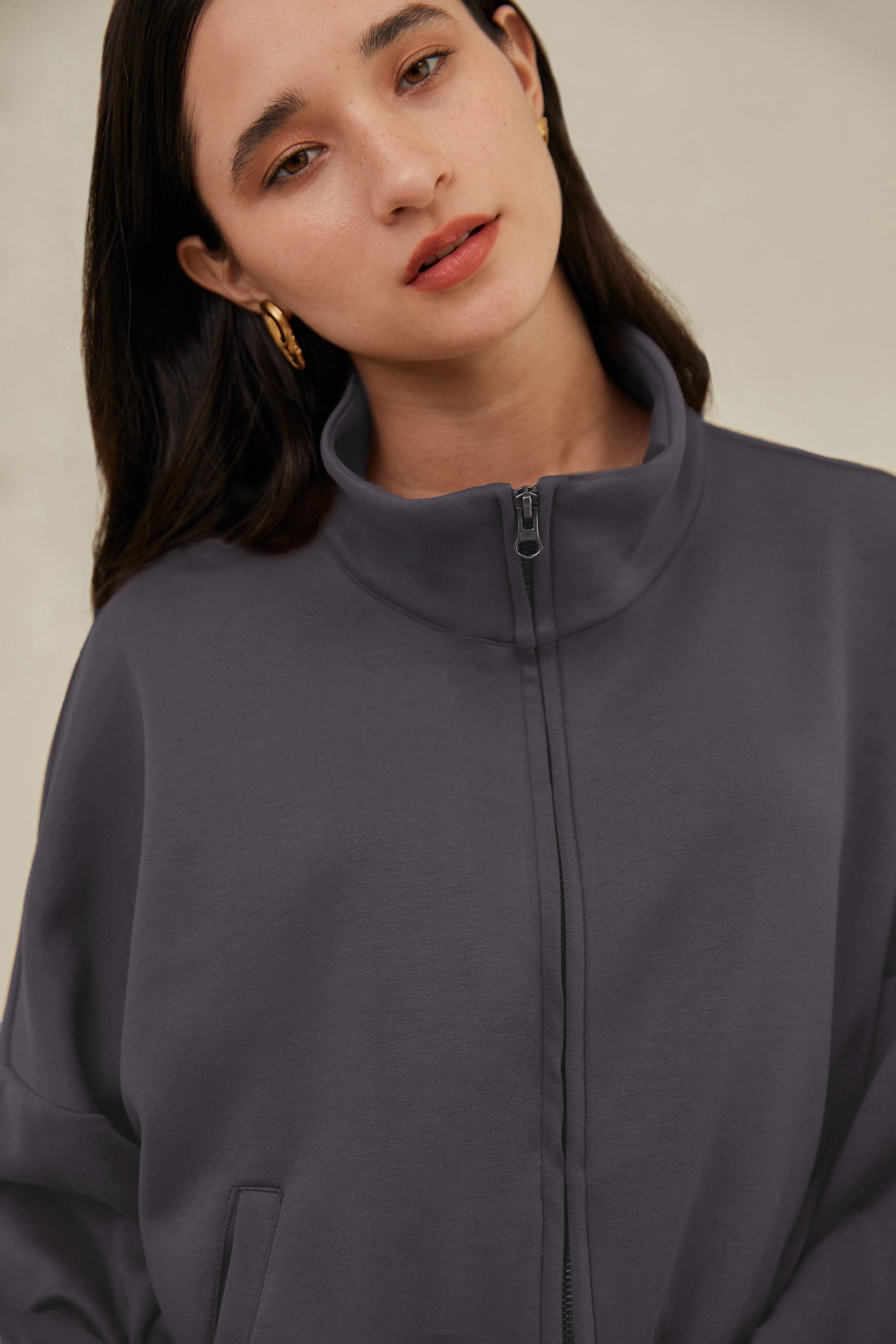 Chaqueta bomber soft - Gris oscuro