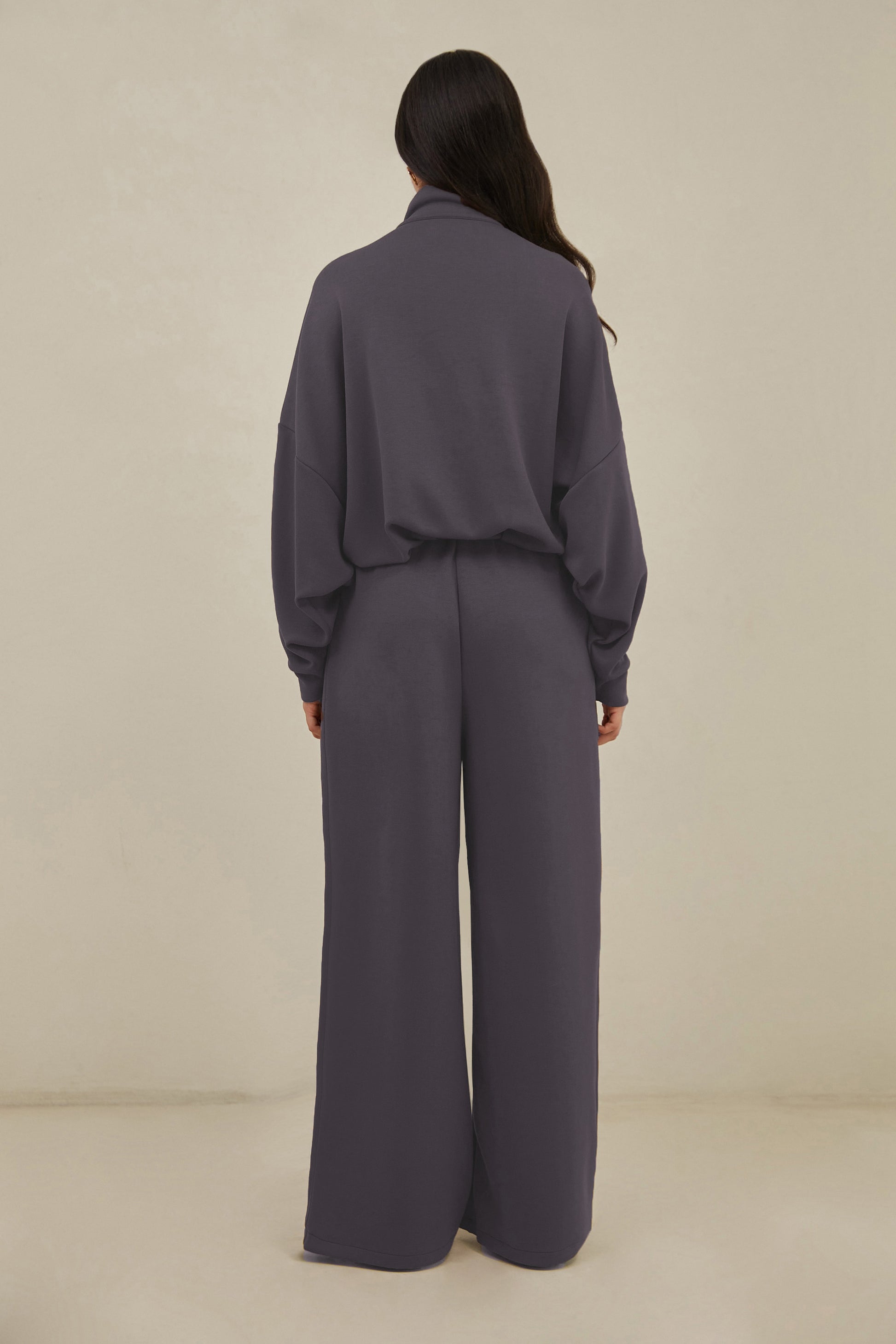 Pantalón wide leg soft - Gris oscuro