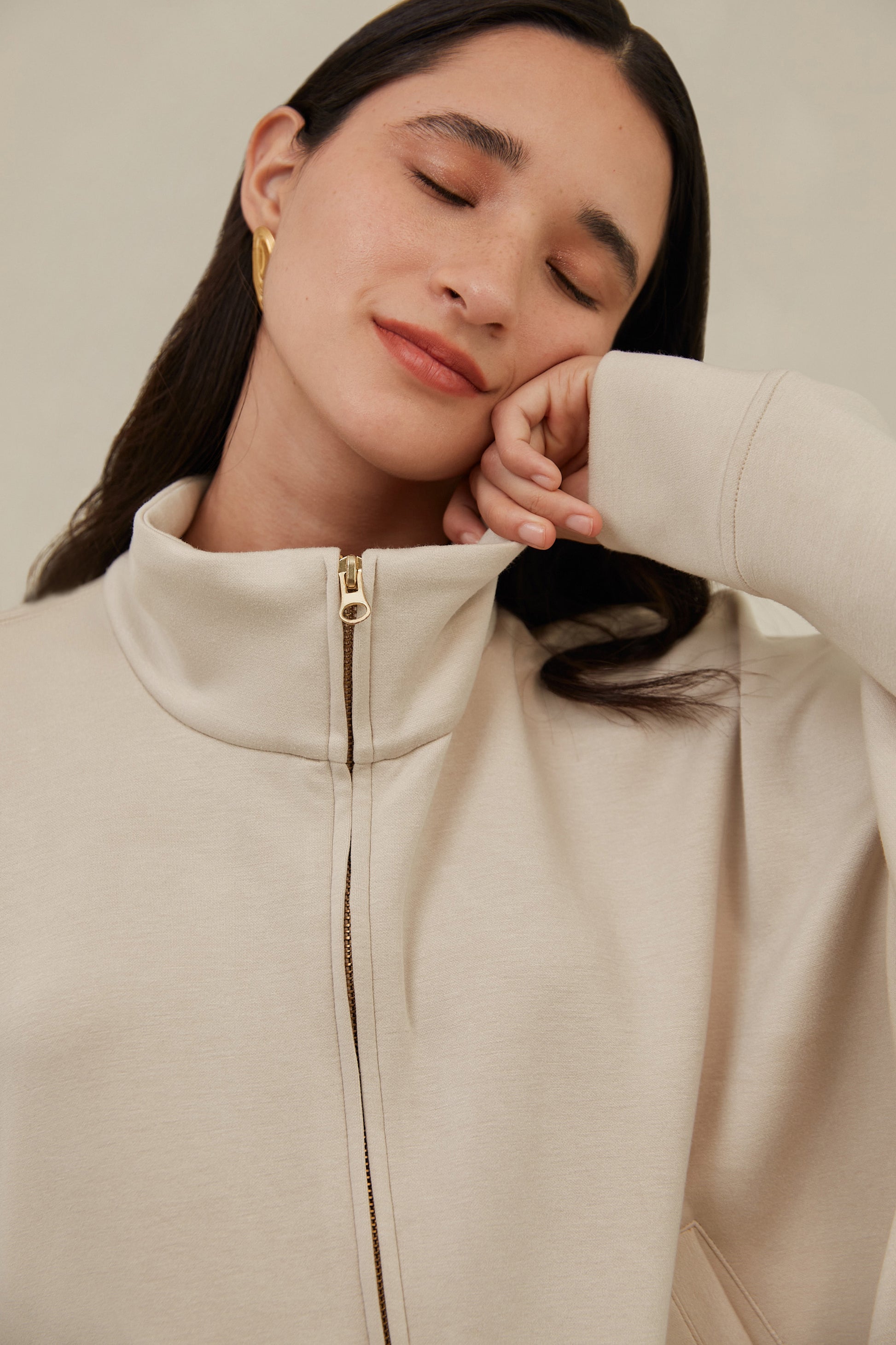Chaqueta bomber soft - Beige