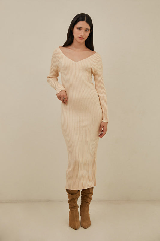 Vestido largo tejido - Perla