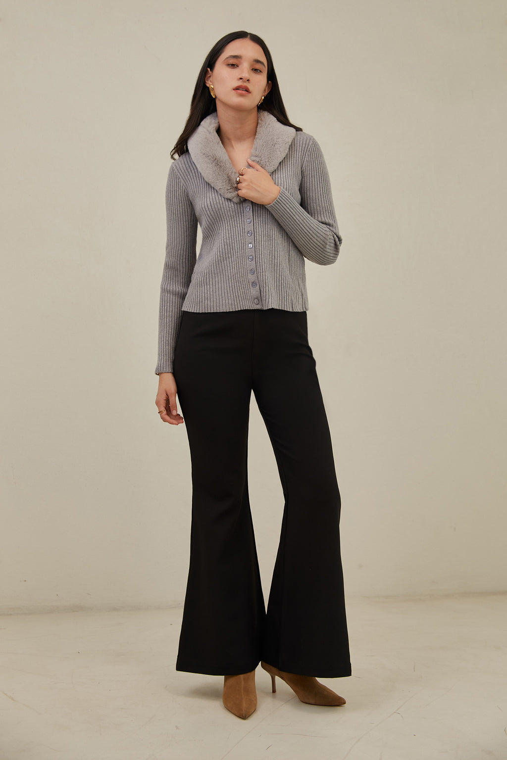 Pantalón sastre acampanado - Negro