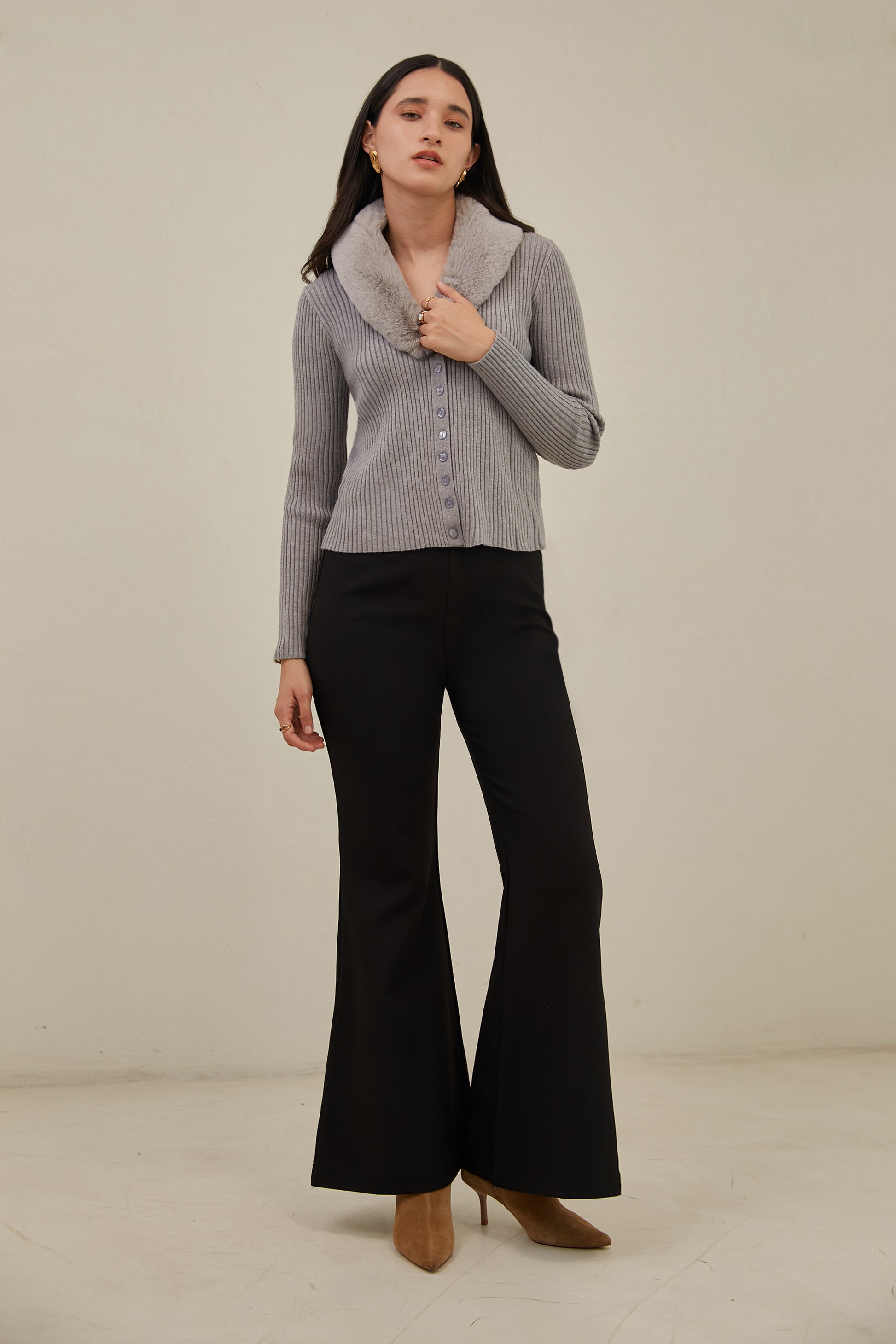 Pantalón sastre acampanado - Negro