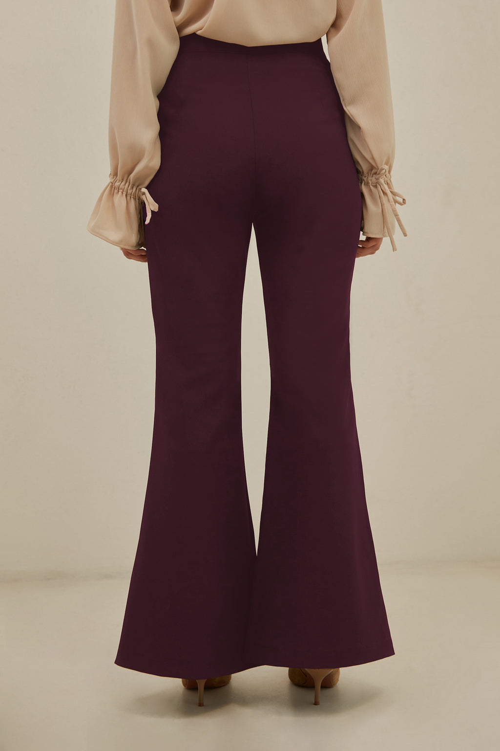 Pantalón sastre acampanado - Borgoña