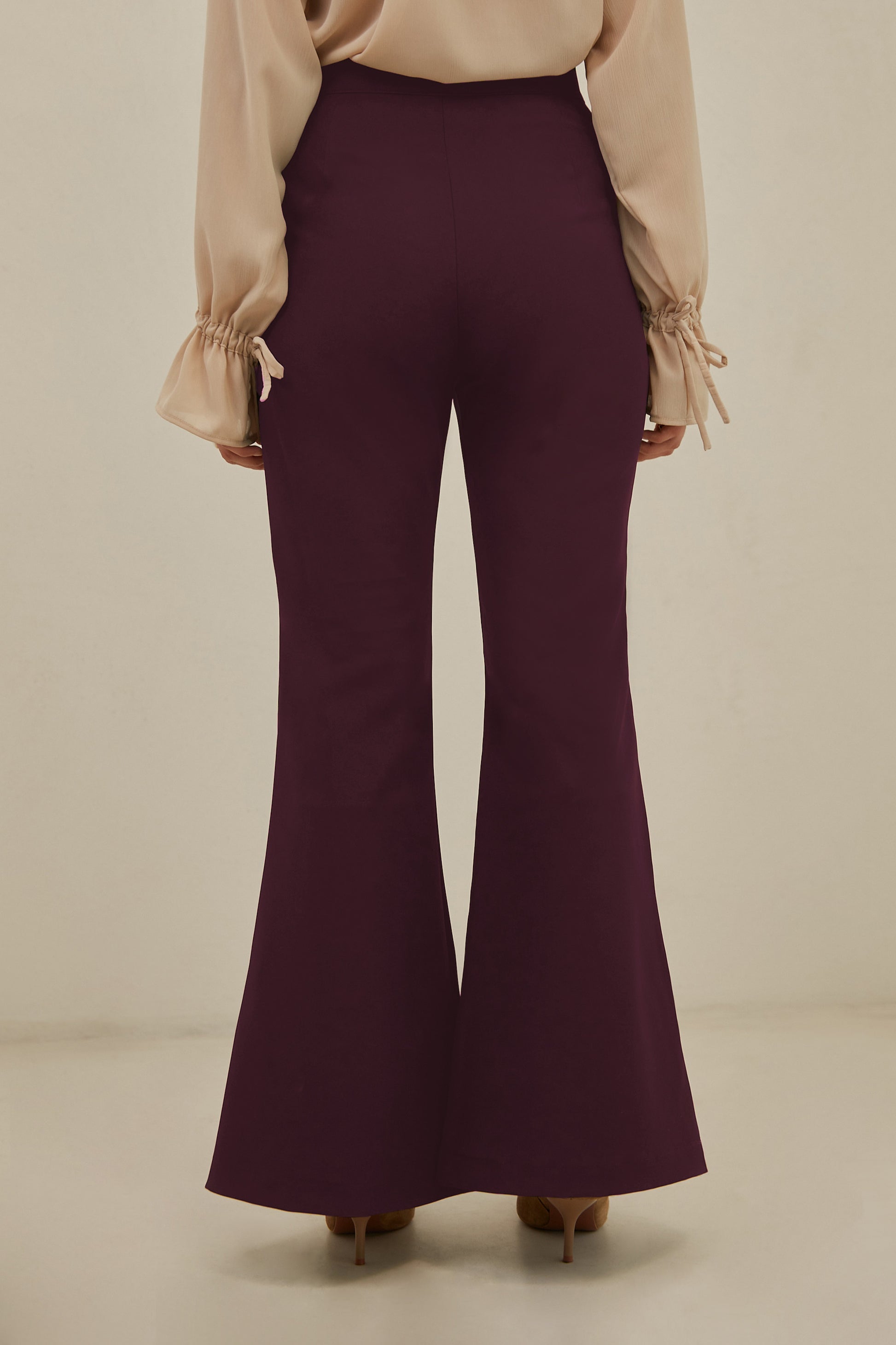 Pantalón sastre acampanado - Borgoña