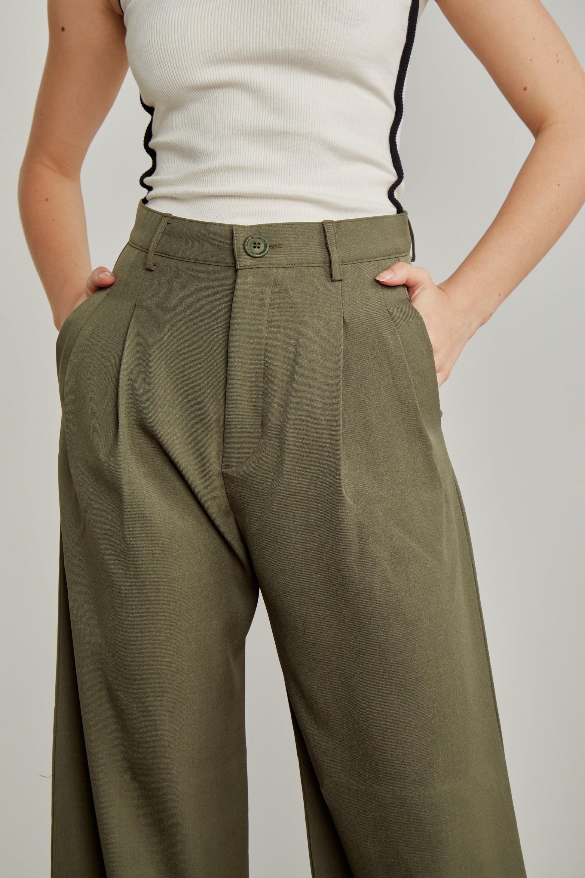 Pantalón sastre wide leg - Verde