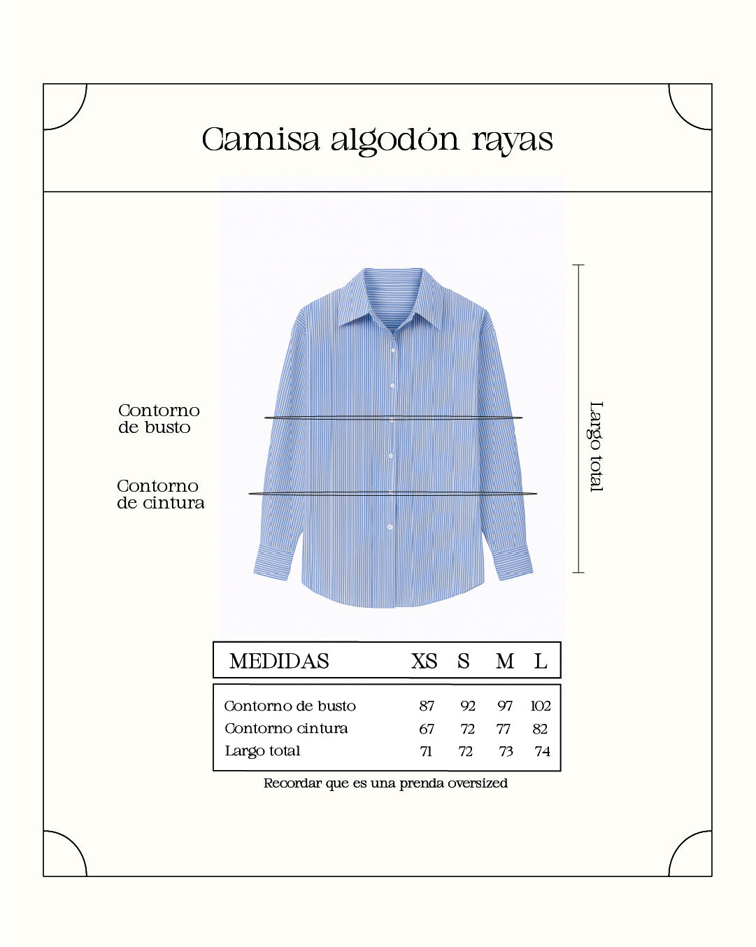Camisa rayas algodón  - Celeste