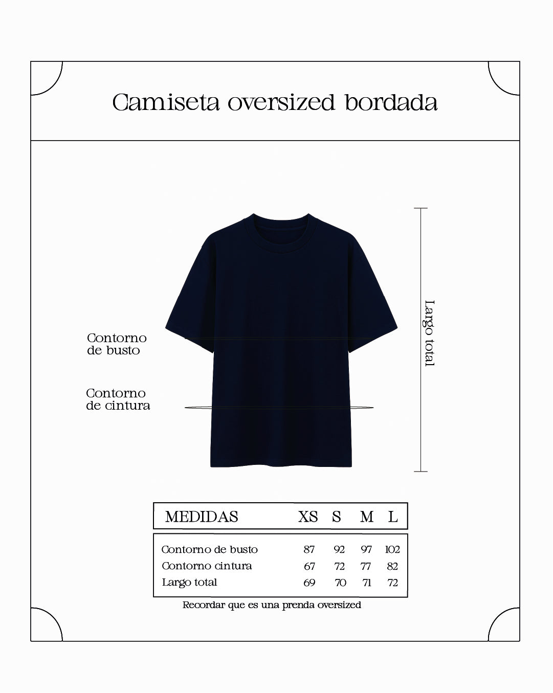 Camiseta oversized bordada - Azul