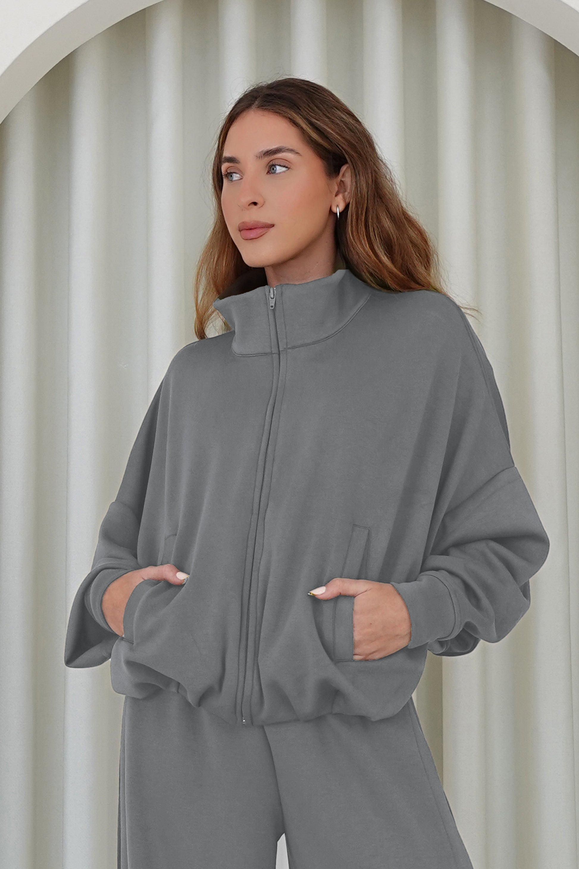 Chaqueta bomber soft - Gris claro