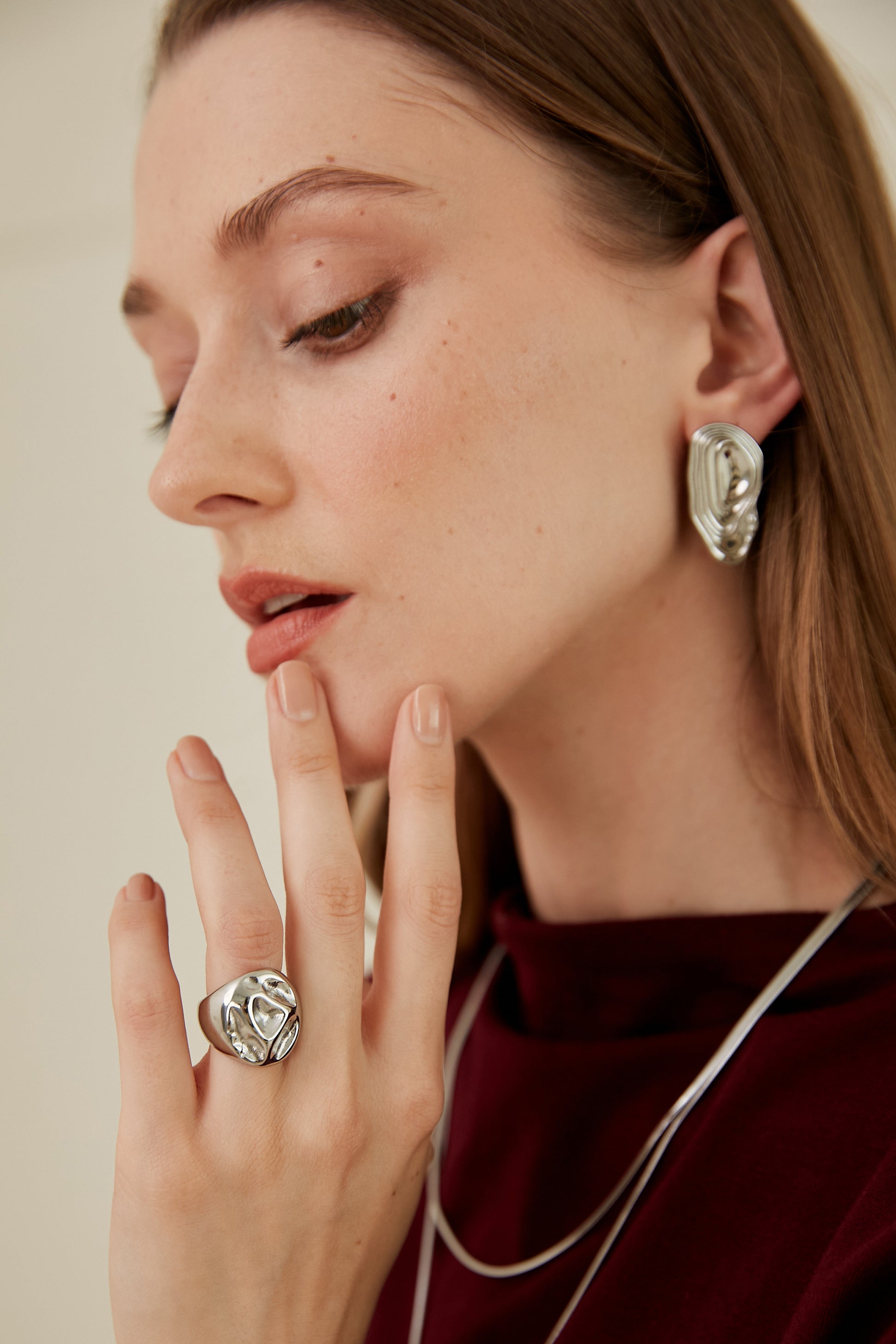 Anillo moderno irregular - Plateado